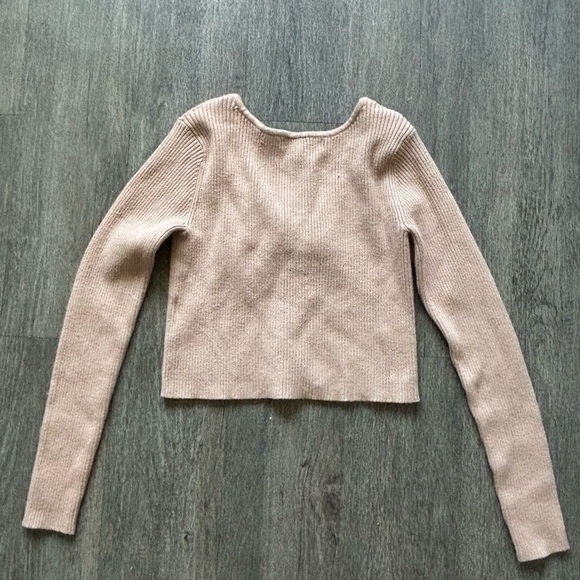 Hazel Moon Ribbed Knit Crop Top in Tan - Picture 6 of 6